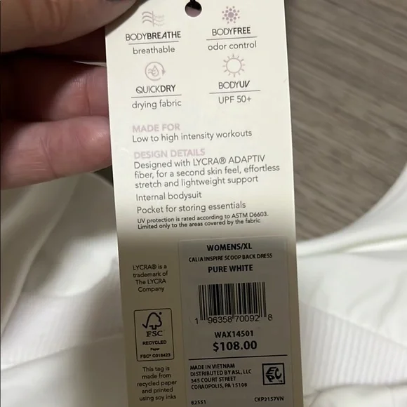 CALIA by Carrie Underwood white workout dress - Picture 3 of 11